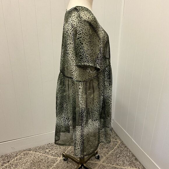 Vintage Susan Miller Women's One Size Grey White Animal Print Swim Cover up - Picture 4 of 12